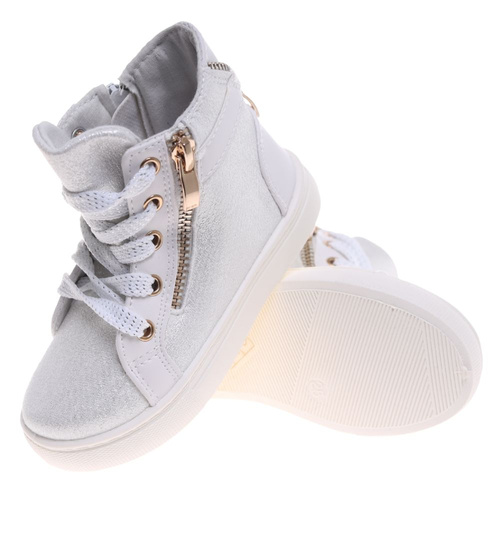 Dziewczęce trampki z wysoką cholewką /G5-3 1509  T110/