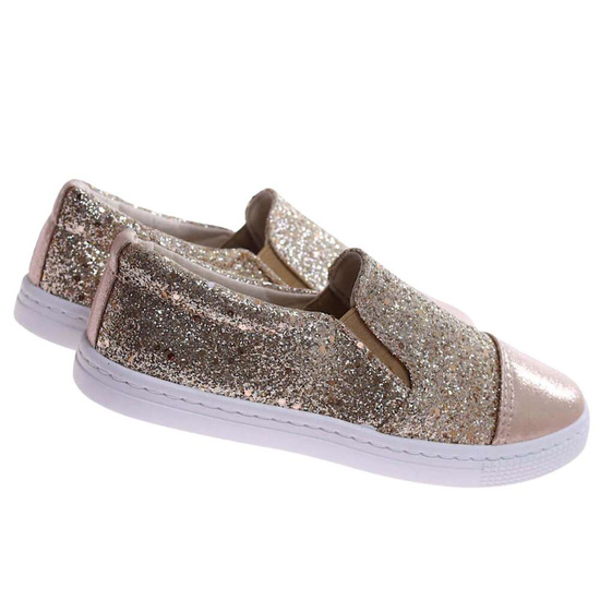 Złote wsuwane trampki dziewczęce /E9-2 17284 T121/