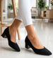 Czarne czółenka na niskim obcasie Pointy Toe /F5-3 18807 T381/
