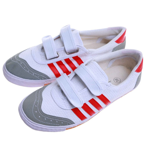 Chłopięce białe trampki halówki na rzep /G9-1+h2 17642 T137/