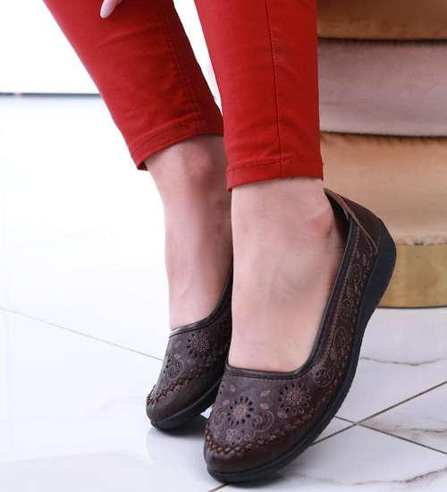 Brązowe wiosenne półbuty /D1-2 13735 T190/ Brązowe wiosenne półbuty /D1-2 13735 T190/