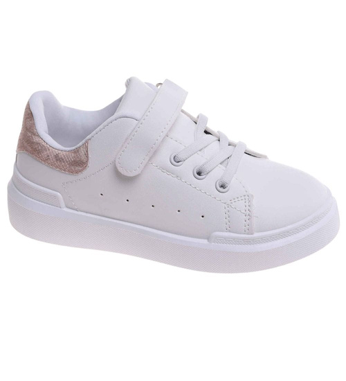 Dziecięce białe trampki na rzepy /F6-2 18116 T186/