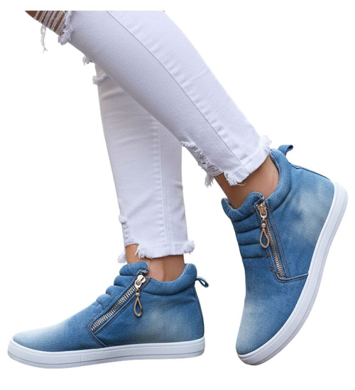 Jeansowe wsuwane trampki niebieskie /F4-3 14816 T293/