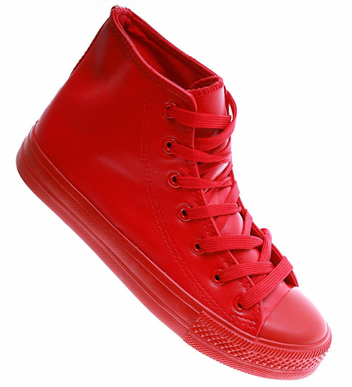Wysokie czerwone trampki damskie /A2-1 16748 G9-84/