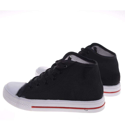 Wysokie czarne rampki damskie /G13-1 14296 T131/