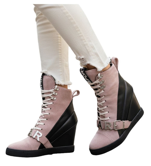 Trampki snekaersy na koturnie /G8-3 14985 T830/