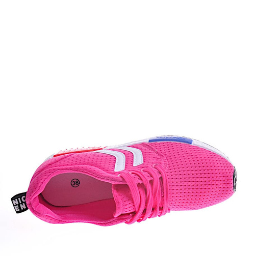 Różowe sznurowane buty sportowe /D1-3 11999 T195/