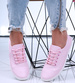 Różowe tenisówki damskie z miękkiego materiału /D6-2 15812 T134/