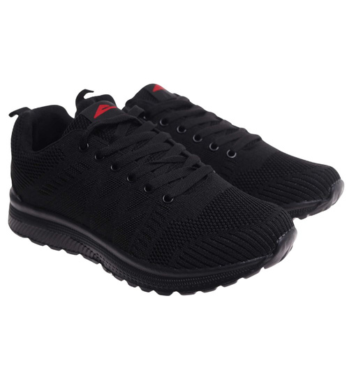 Sznurowane czarne męskie buty sportowe /F5-1 18040 T384/