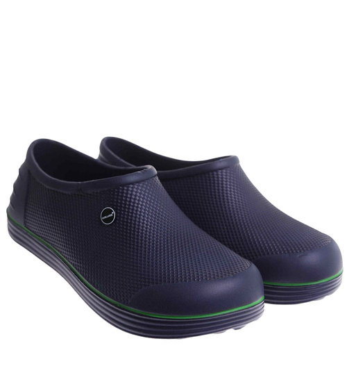Kalosze damskie piankowe krótkie granatowo zielone /G9-1 17795 T18-45 +H2/