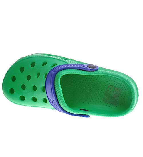 Gumowe klapki Zielone z paskiem /E7-1 10868 S097/