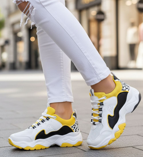 Sznurowane damskie buty sportowe sneakersy /A2-2 12353 S253/