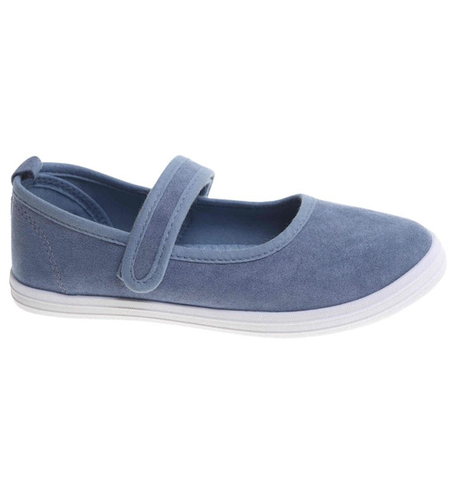 Wsuwane niebieskie dziewczęce tenisówki balerinki czeszki z paseczkiem /G8-1 17788 T124/