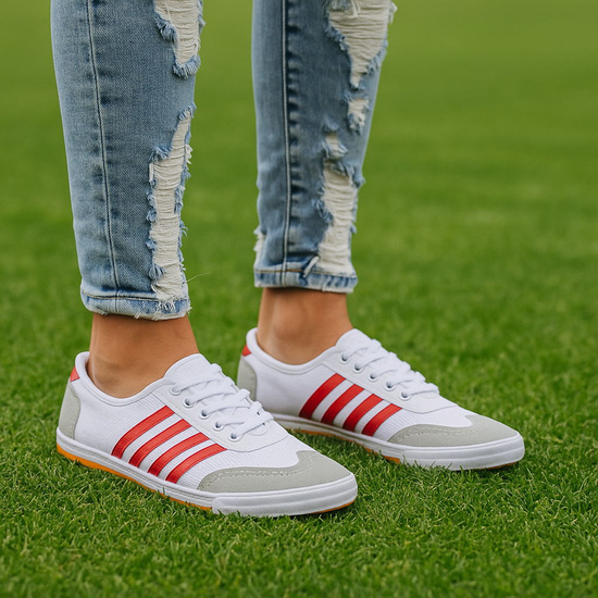 Białe trampki halówki męskie Duże rozmiary /G6-1 18084 T230/