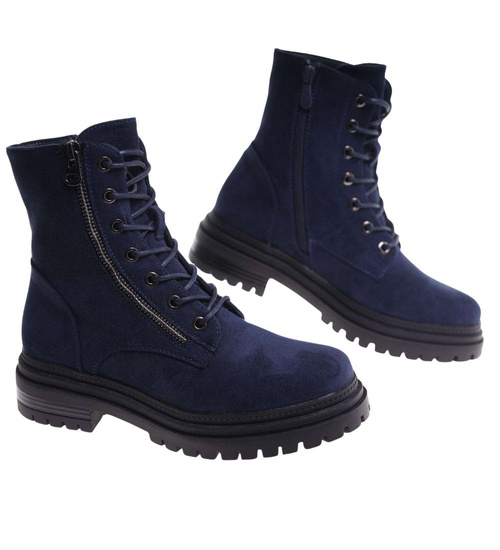 Granatowe botki trapery z ociepleniem /i6-4 h2 18446 T432/