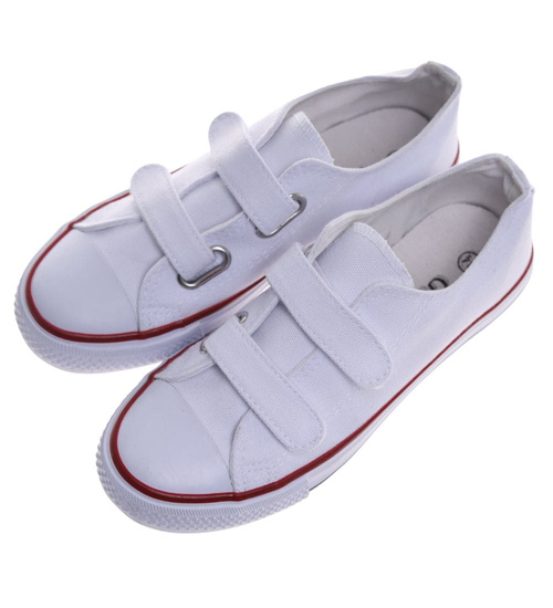 Białe tenisówki dla dziewczynki na rzepy /E7-2  18636 T286/