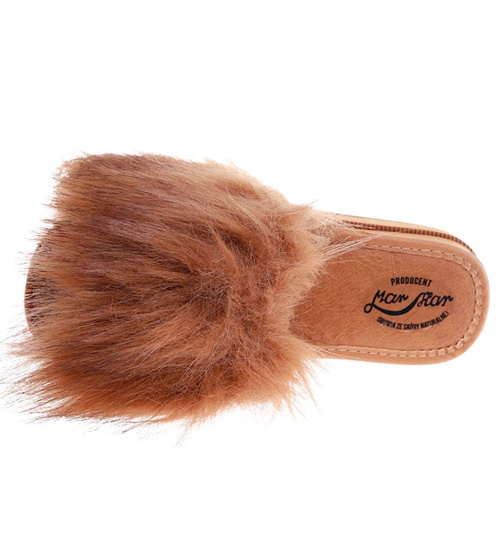 Rude damskie klapki z kudłatym futerkiem Premium /F8-1 11399 S292/