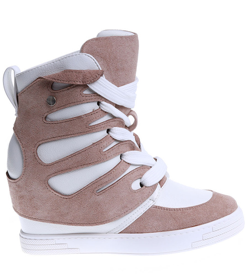 Trampki sneakersy na koturnie Seastar Khaki /G8-3 14976 T937/