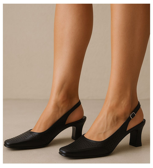 Czarne sandały z paskiem /F10-3 14035 T035/