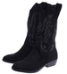 Ażurowe czarne kozaki kowbojki /B1-3 14759 T690/