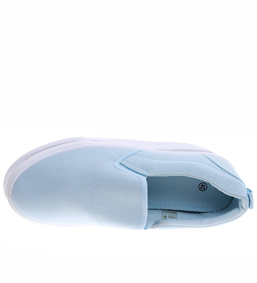 Błękitne męskie trampki slip on /B6-2 16517 T189/
