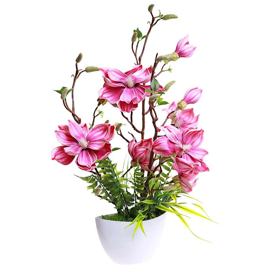 Fioletowe lilie w doniczce- sztuczne kwiaty Kompozycja 60 cm KOMP55