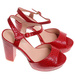 Czerwone sandały damskie na słupku i platformie /C5-1 12207 G18-45 +H2/
