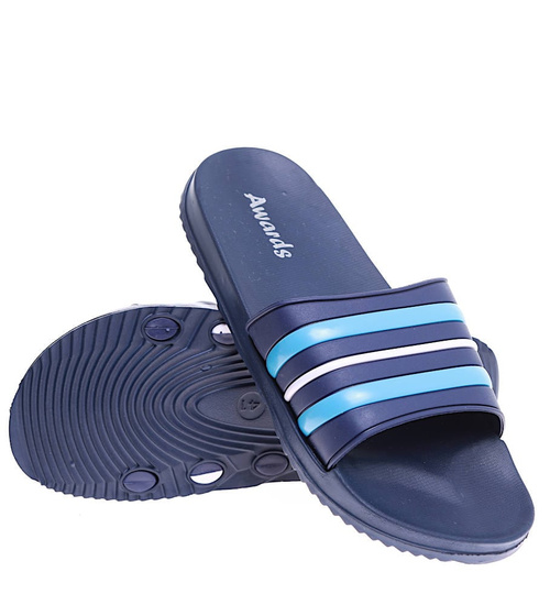 Basenowo plażowe klapki męskie Granatowe /C6-1 15840  T131/