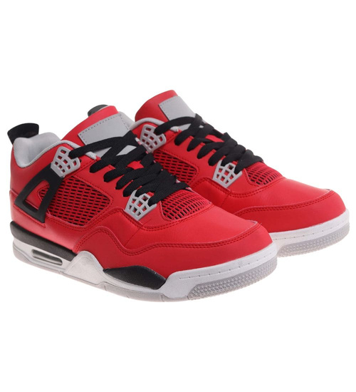 Czerwone wysokie buty sportowe męskie /C2-3 17963 W308/