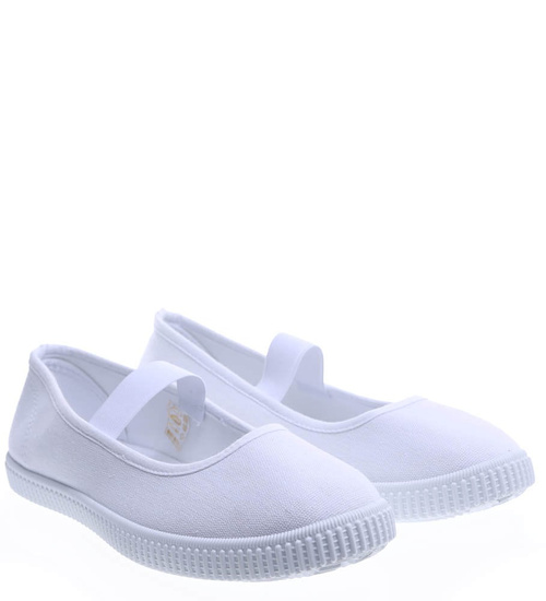 Wsuwane białe balerinki tenisówki czeszki /F6-2 15529 T295/