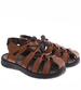 Brązowe męskie sandały na rzepy /C6-1 16458 S236/