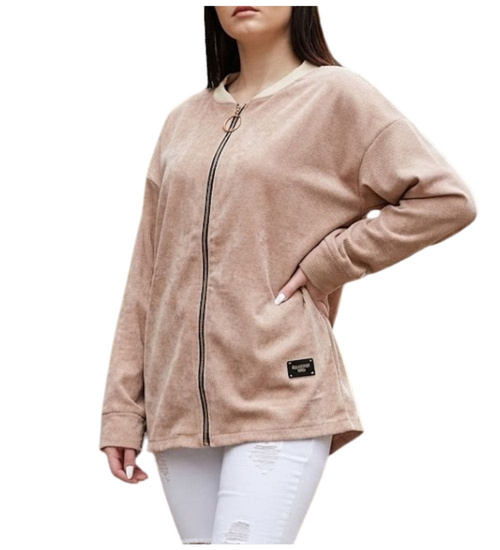 Rozpinana ciemno beżowa bluza damska /H UB801 S331/