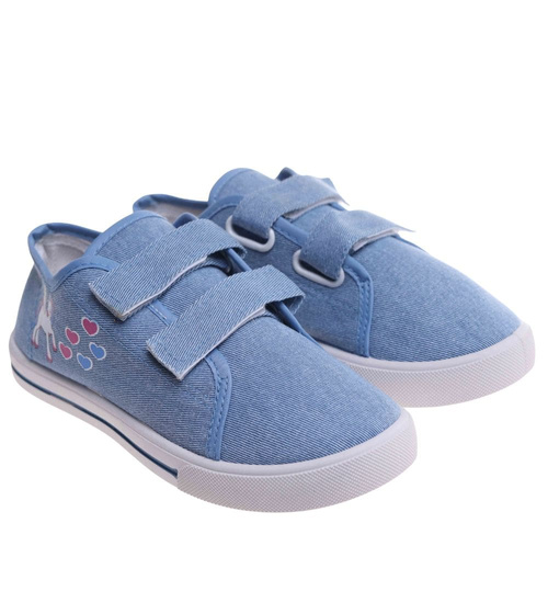 Niebieskie tenisówki dla dziewczynki na rzepy /C7-1 18110 T189/
