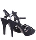 Czarne damskie sandały na obcasie /F9-1 16071 G293/
