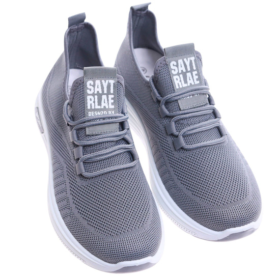 Wsuwane ażurowe szare męskie buty sportowe /A1-2 17762 GF285/