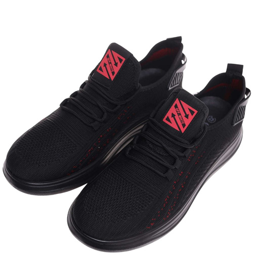 Wsuwane czarne sneakersy męskie /A9-3 18006 G389/