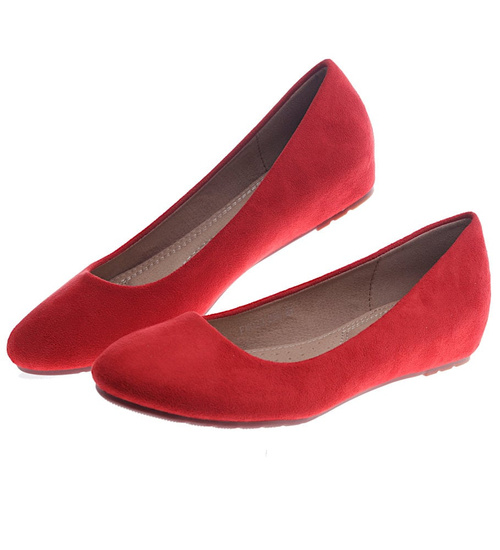 Czerwone czółenka na niskim koturnie /F6-3 13181 S291/