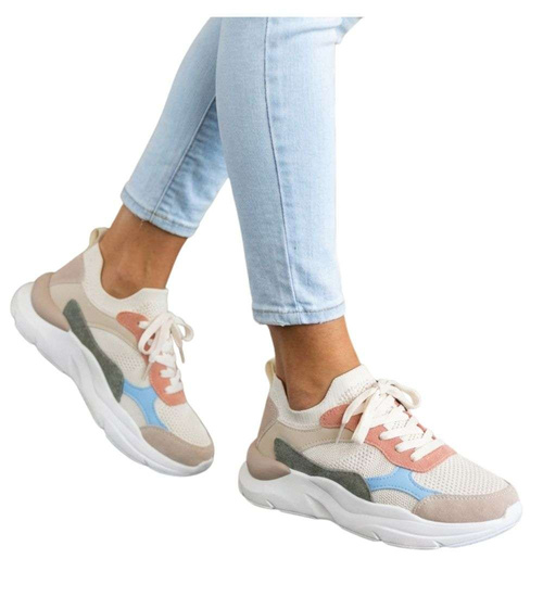 Kolorowe wsuwane sneakersy buty sportowe /F1-3 8767 W231