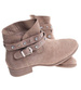 Zamszowe botki damskie khaki /J5-3 18553 W222/