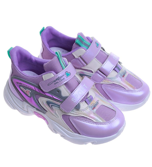 Fioletowe dziewczęce buty sneakersy /A1-2 17621 T203/