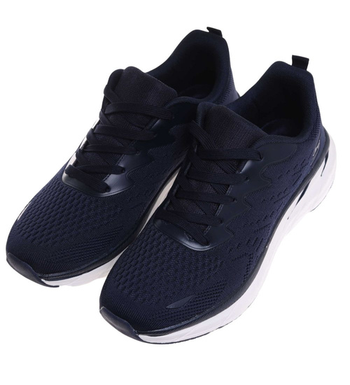 Granatowe męskie buty sportowe /C1-1 18009 GF483/