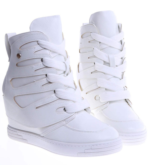 Białe trampki sneakersy na koturnie Seastar /G8-3 14900 T937/