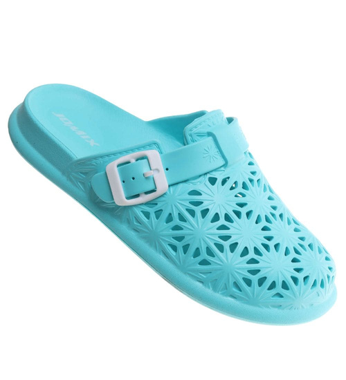 Klapki damskie Ażurowe buty na plażę Turkusowe /H2 17854 G008/