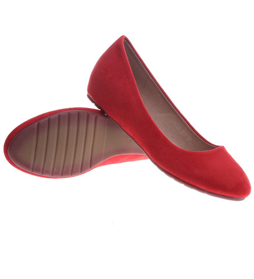 Czerwone czółenka na niskim koturnie /F6-3 13181 S291/