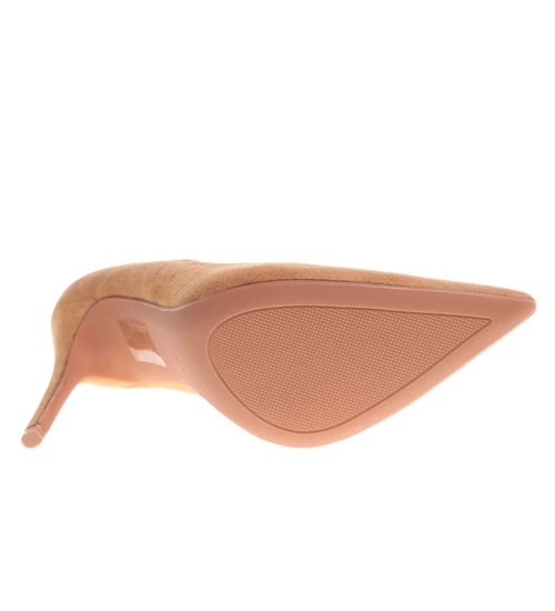 Karmelowe szpilki czółenka damskie /G9-2 18581 G155/