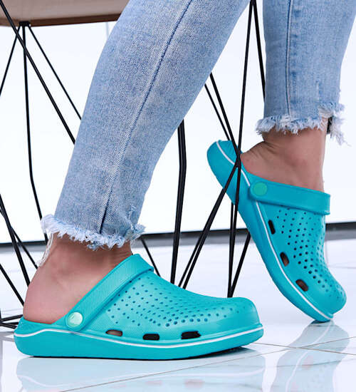 Kryte turkusowe klapki na basen /D1-1 15518 S192/ Kryte turkusowe klapki na basen /D1-1 15518 S192/