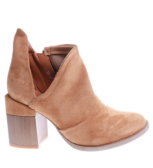 Modne botki damskie na klocku CAMEL /C1-3 14984 S392/ 