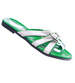 Biało zielone klapki na płaskim obcasie /H2 14341 T005/