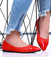 Czerwone baleriny damskie ze szpicem /F10-3 16008 T181/