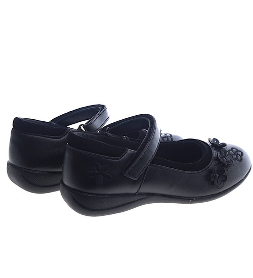 Dziewczęce czarne balerinki z paskiem /A6-2 8439 S009/